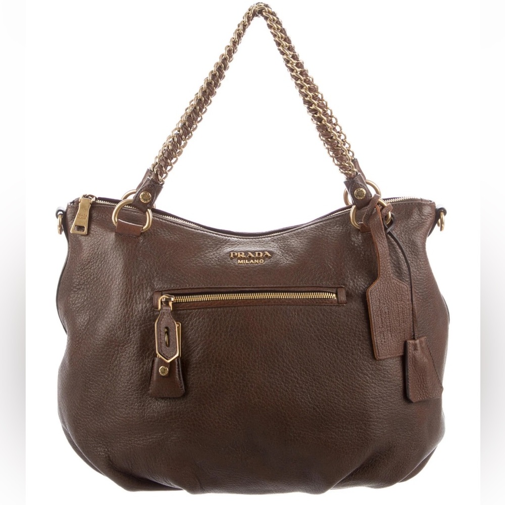 Prada Cervo Lux Chain Tote